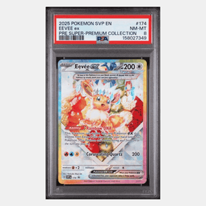 Eevee ex PSA 8 2025 Pokemon Scarlet & Violet Promo Pre Super Premium Collection Card #174