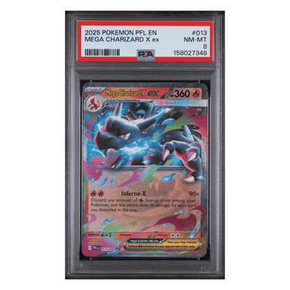 Mega Charizard X ex PSA 8 2025 Pokemon Phantasmal Flames Card #013