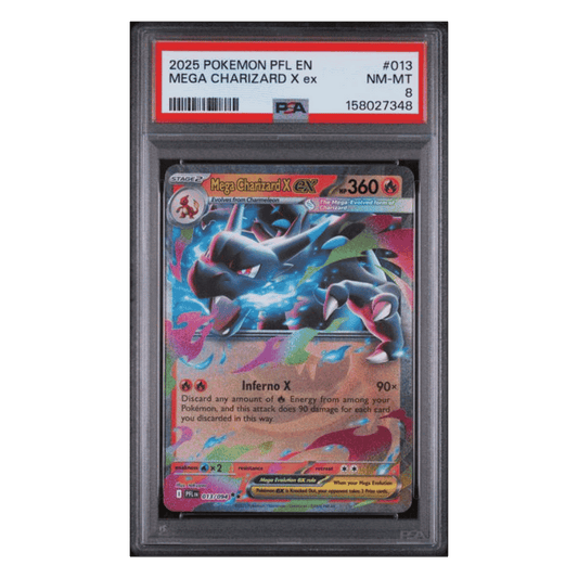 Mega Charizard X ex PSA 8 2025 Pokemon Phantasmal Flames Card #013