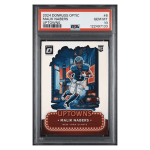 Malik Nabers PSA 10 2024 Panini Donruss Optic Uptowns Rookie RC Card #6