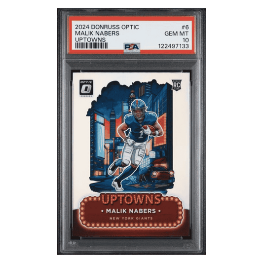 Malik Nabers PSA 10 2024 Panini Donruss Optic Uptowns Rookie RC Card #6