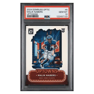 Malik Nabers PSA 10 2024 Panini Donruss Optic Uptowns Rookie RC Card #6