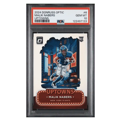 Malik Nabers PSA 10 2024 Panini Donruss Optic Uptowns Rookie RC Card #6