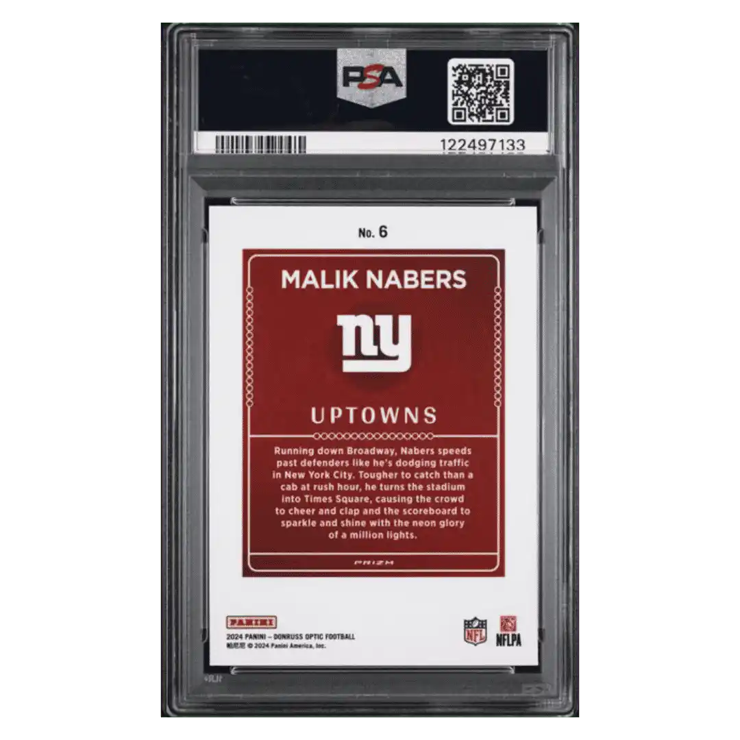 Malik Nabers PSA 10 2024 Panini Donruss Optic Uptowns Rookie RC Card #6