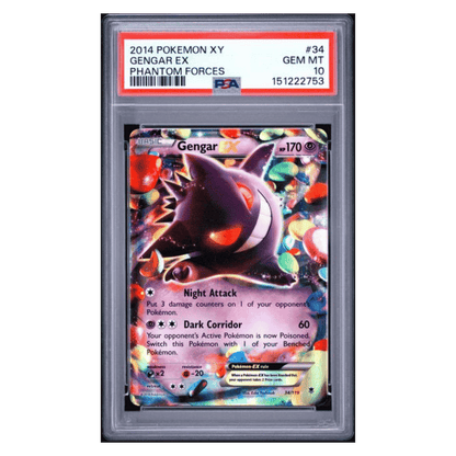 Gengar EX PSA 10 2014 Pokemon XY Phantom Forces Card #34