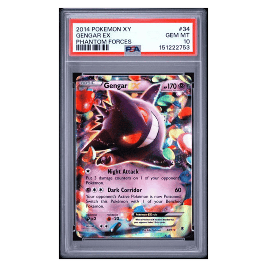 Gengar EX PSA 10 2014 Pokemon XY Phantom Forces Card #34