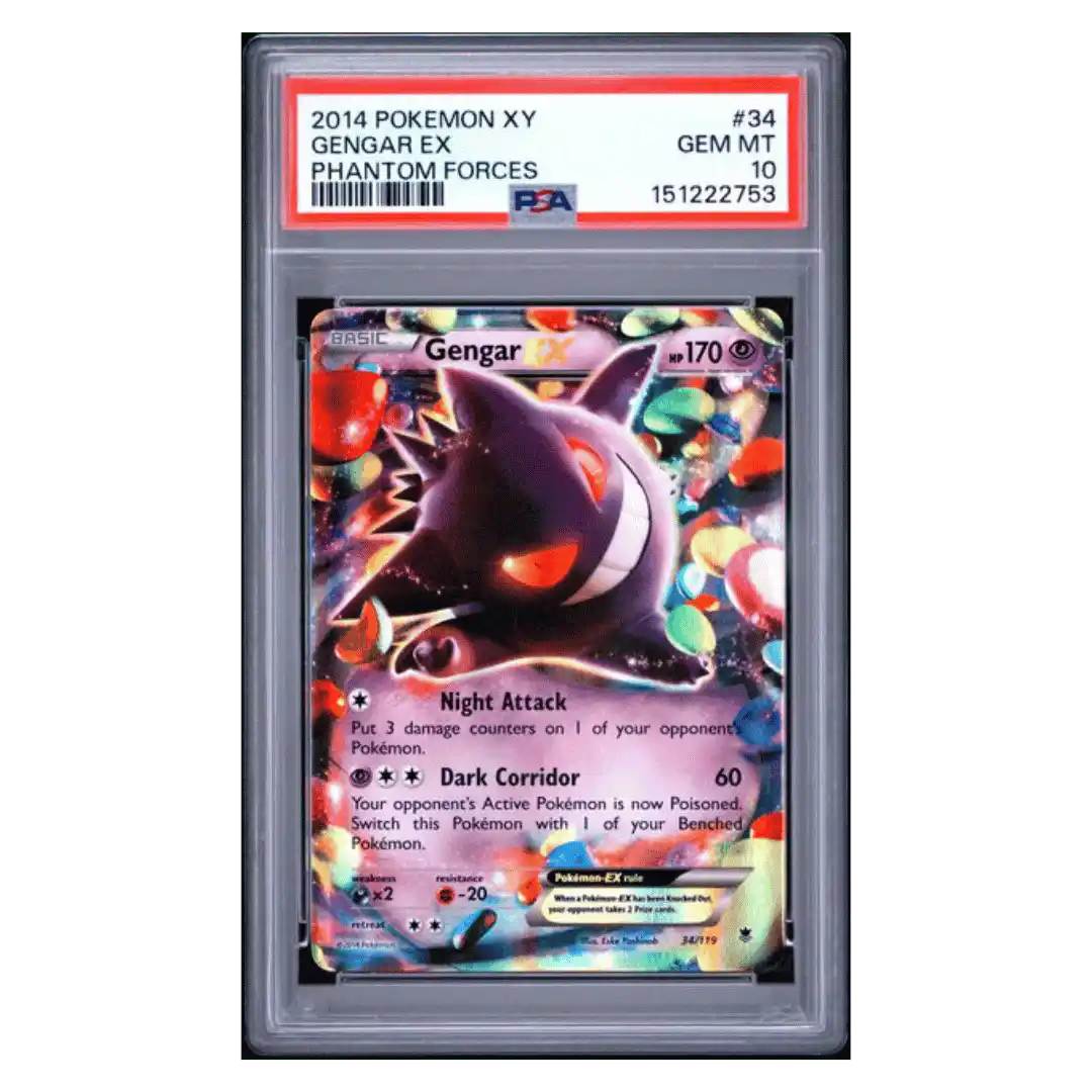 Gengar EX PSA 10 2014 Pokemon XY Phantom Forces Card #34