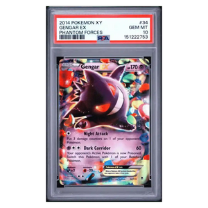 Gengar EX PSA 10 2014 Pokemon XY Phantom Forces Card #34