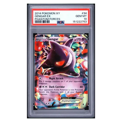 Gengar EX PSA 10 2014 Pokemon XY Phantom Forces Card #34