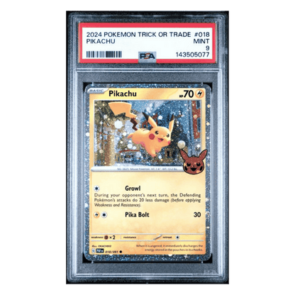 Pikachu PSA 9 2024 Pokemon Trick or Trade Card #018