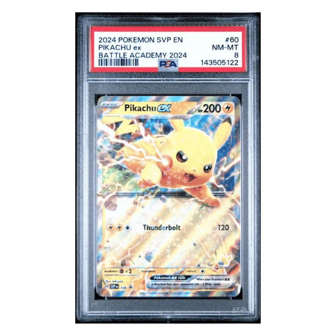 Pikachu ex PSA 8 2024 Pokemon Scarlet & Violet Promo Battle Academy 2024 Card #60