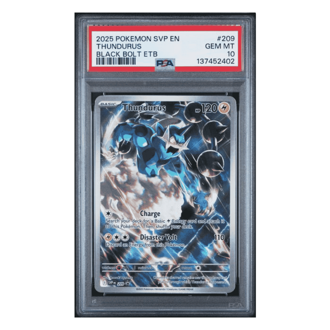 Thundurus PSA 10 2025 Pokemon Scarlet & Violet Promo Black Bolt ETB Card #209