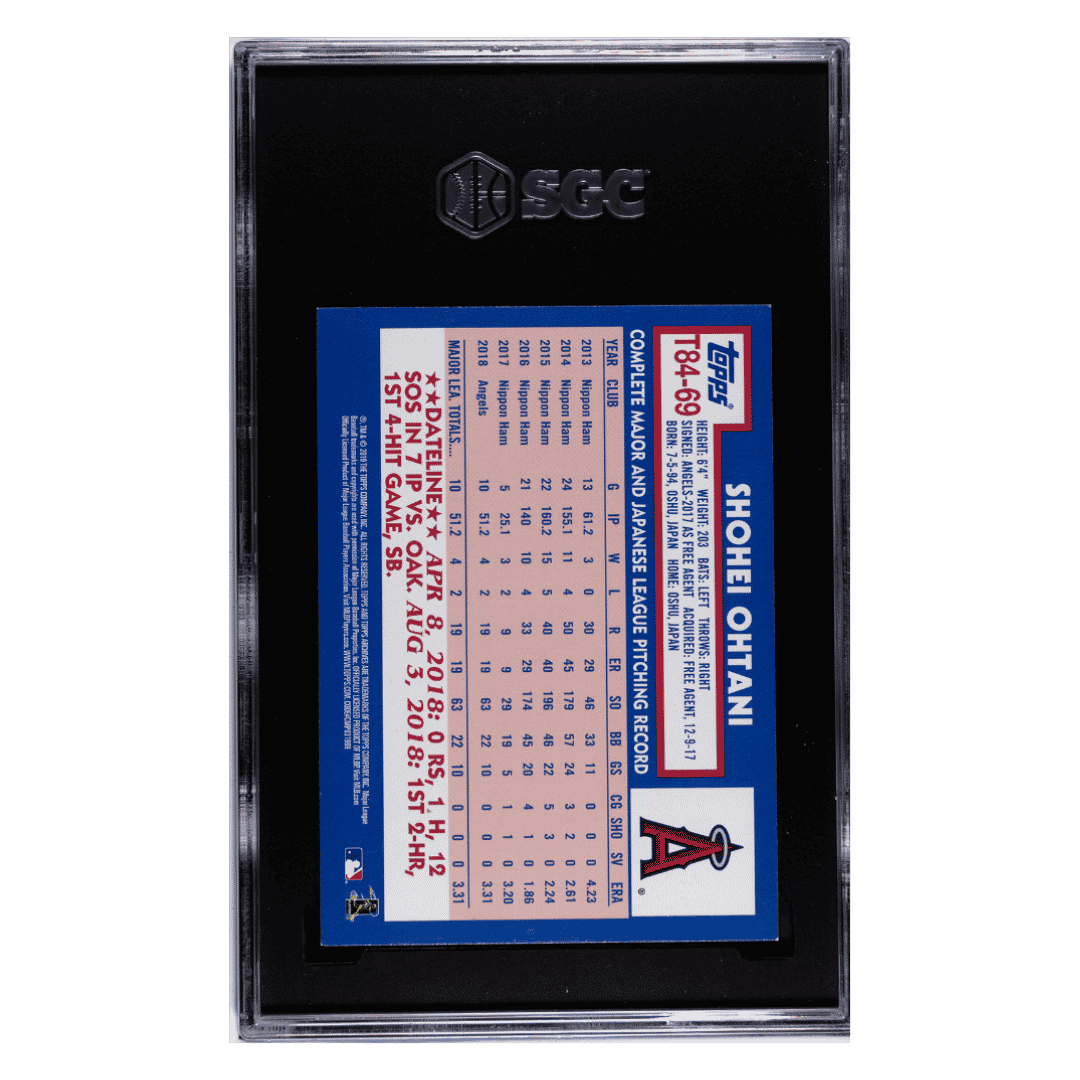 Shohei Ohtani SGC 8 2019 Topps '84 Design Card #T84-69