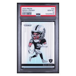 Maxx Crosby PSA 10 2024 Panini Prizm Prizmania Case Hit Card #20