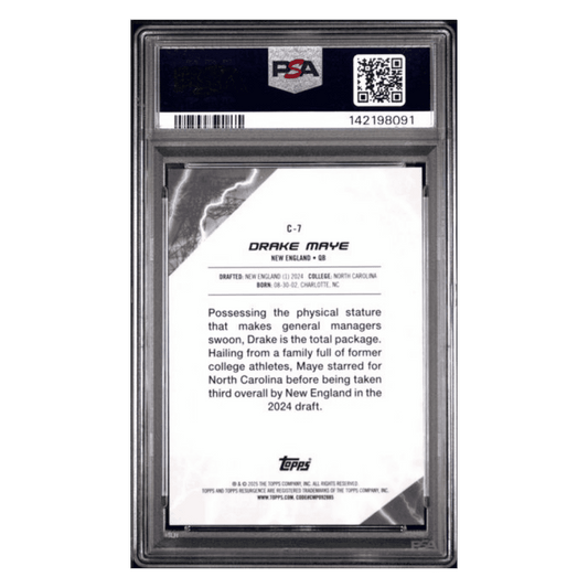 Drake Maye PSA 10 2024 Topps Resurgence Conductors Red Power Surge Rookie RC #d/ 5 Card #C7