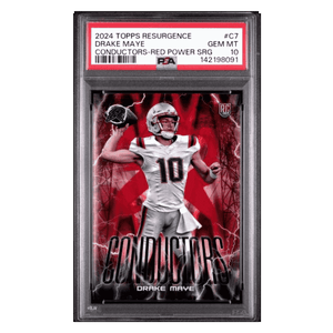 Drake Maye PSA 10 2024 Topps Resurgence Conductors Red Power Surge Rookie RC #d/ 5 Card #C7