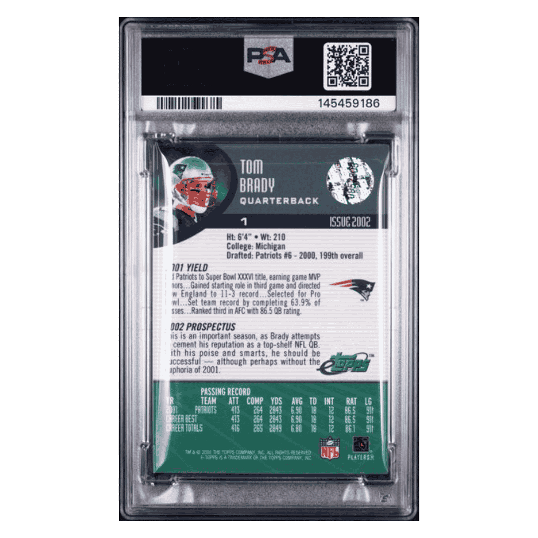 Tom Brady PSA 9 2002 eTopps Card #1
