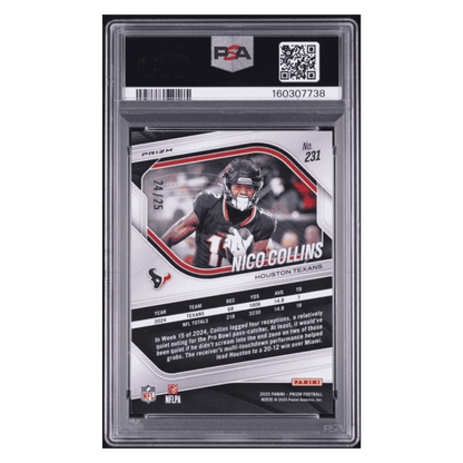 Nico Collins PSA 9 2025 Panini Prizm Navy Camo #d/ 25 Card #231