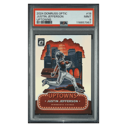 Justin Jefferson PSA 9 2024 Panini Donruss Optic Uptowns Card #19