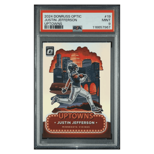 Justin Jefferson PSA 9 2024 Panini Donruss Optic Uptowns Card #19