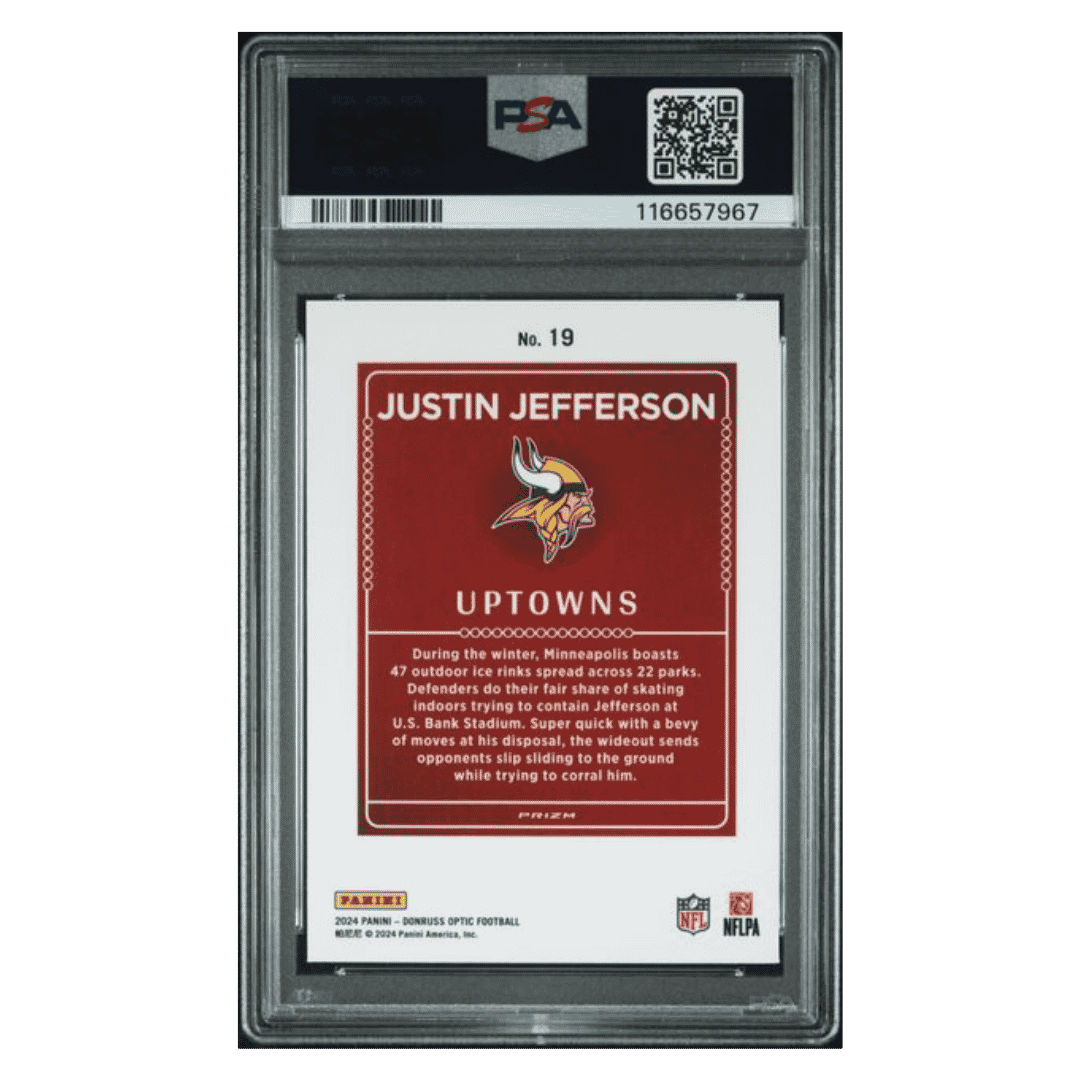 Justin Jefferson PSA 9 2024 Panini Donruss Optic Uptowns Card #19