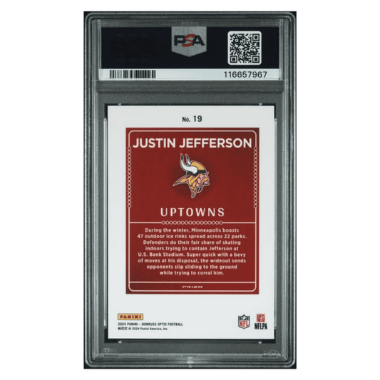 Justin Jefferson PSA 9 2024 Panini Donruss Optic Uptowns Card #19