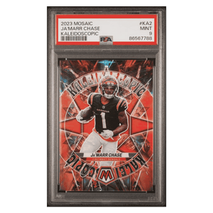 Ja'Marr Chase PSA 9 2023 Panini Mosaic Kaleidoscopic Case Hit Card #KA2