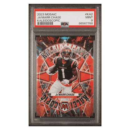 Ja'Marr Chase PSA 9 2023 Panini Mosaic Kaleidoscopic Case Hit Card #KA2