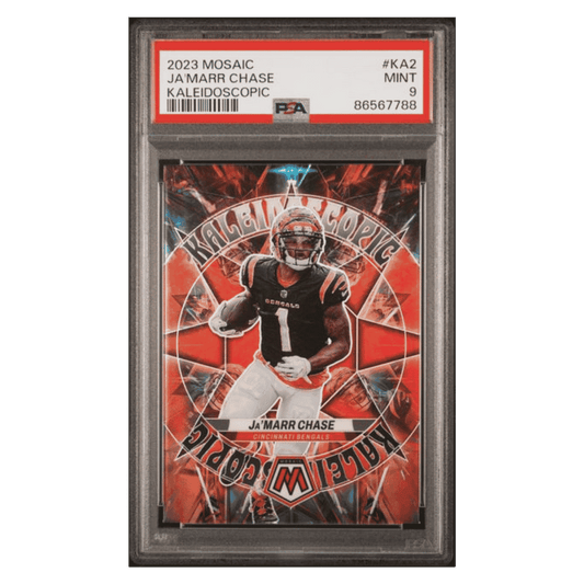 Ja'Marr Chase PSA 9 2023 Panini Mosaic Kaleidoscopic Case Hit Card #KA2