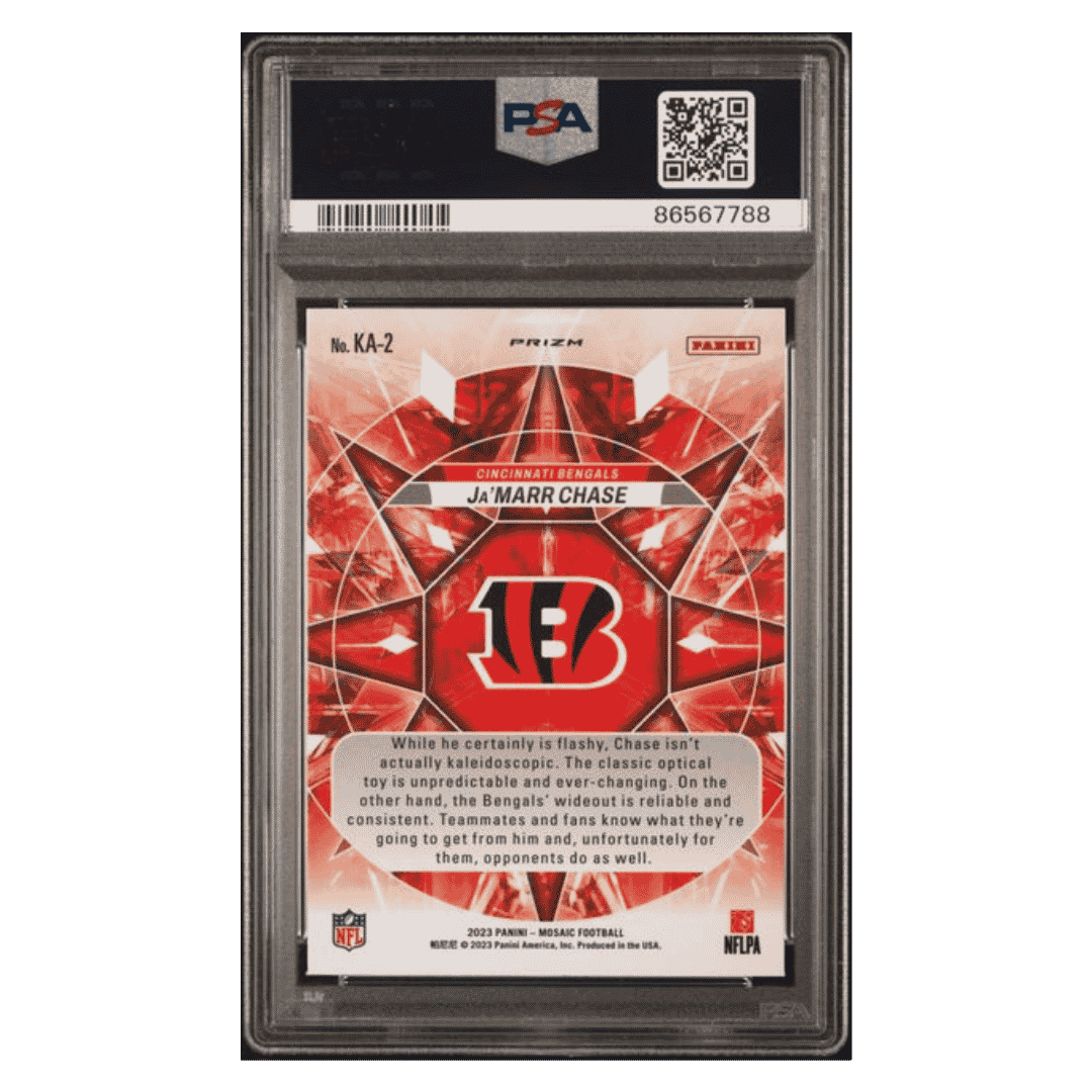 Ja'Marr Chase PSA 9 2023 Panini Mosaic Kaleidoscopic Case Hit Card #KA2
