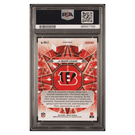 Ja'Marr Chase PSA 9 2023 Panini Mosaic Kaleidoscopic Case Hit Card #KA2