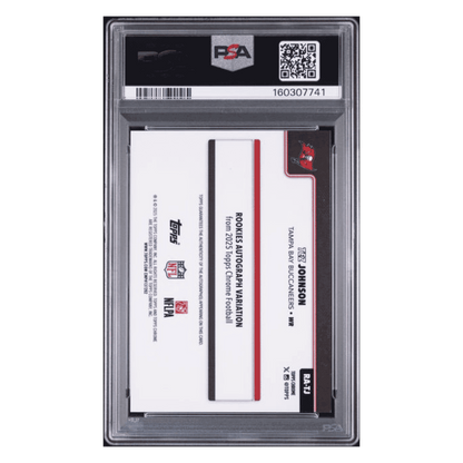 Tez Johnson PSA 8 2025 Topps Chrome Rookie Auto Black Lava #d/ 10 Card #TJ