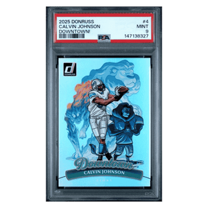 Calvin Johnson PSA 9 2025 Panini Donruss Downtown! Card #4