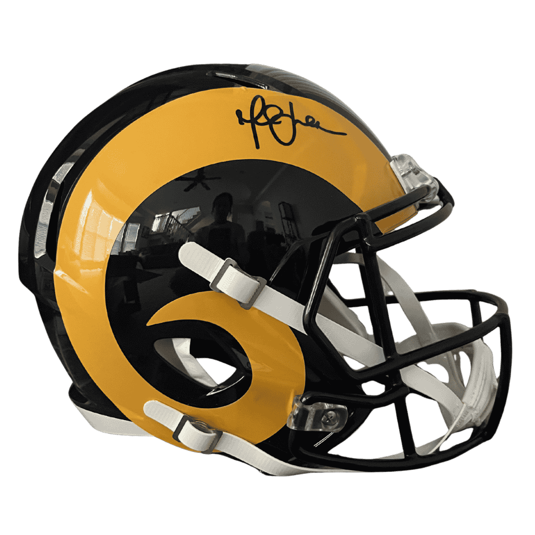 Marshall Faulk St Louis Rams Autographed Full Size Replica Helmet - JSA COA