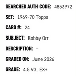 
Bobby Orr SGC 4.5 1969-70 Topps Card