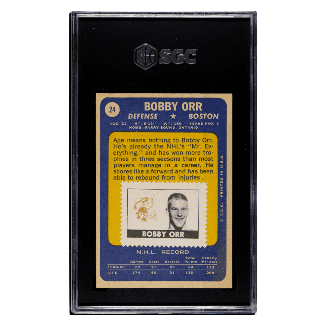 Bobby Orr SGC 6 1969-70 Topps - With Stamp Card #24