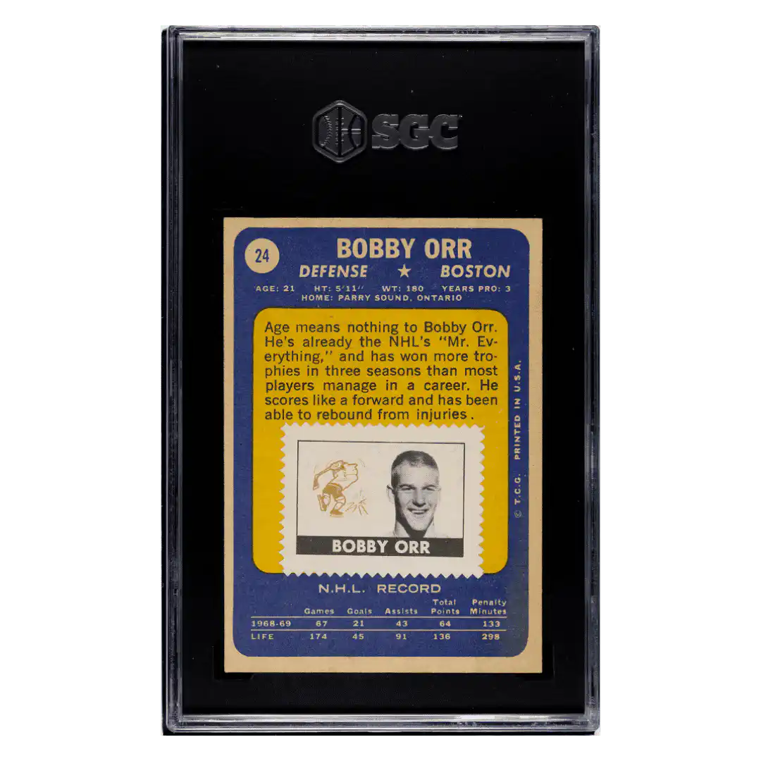 Bobby Orr SGC 6 1969-70 Topps - With Stamp Card #24
