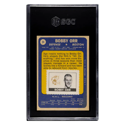 Bobby Orr SGC 6 1969-70 Topps - With Stamp Card #24