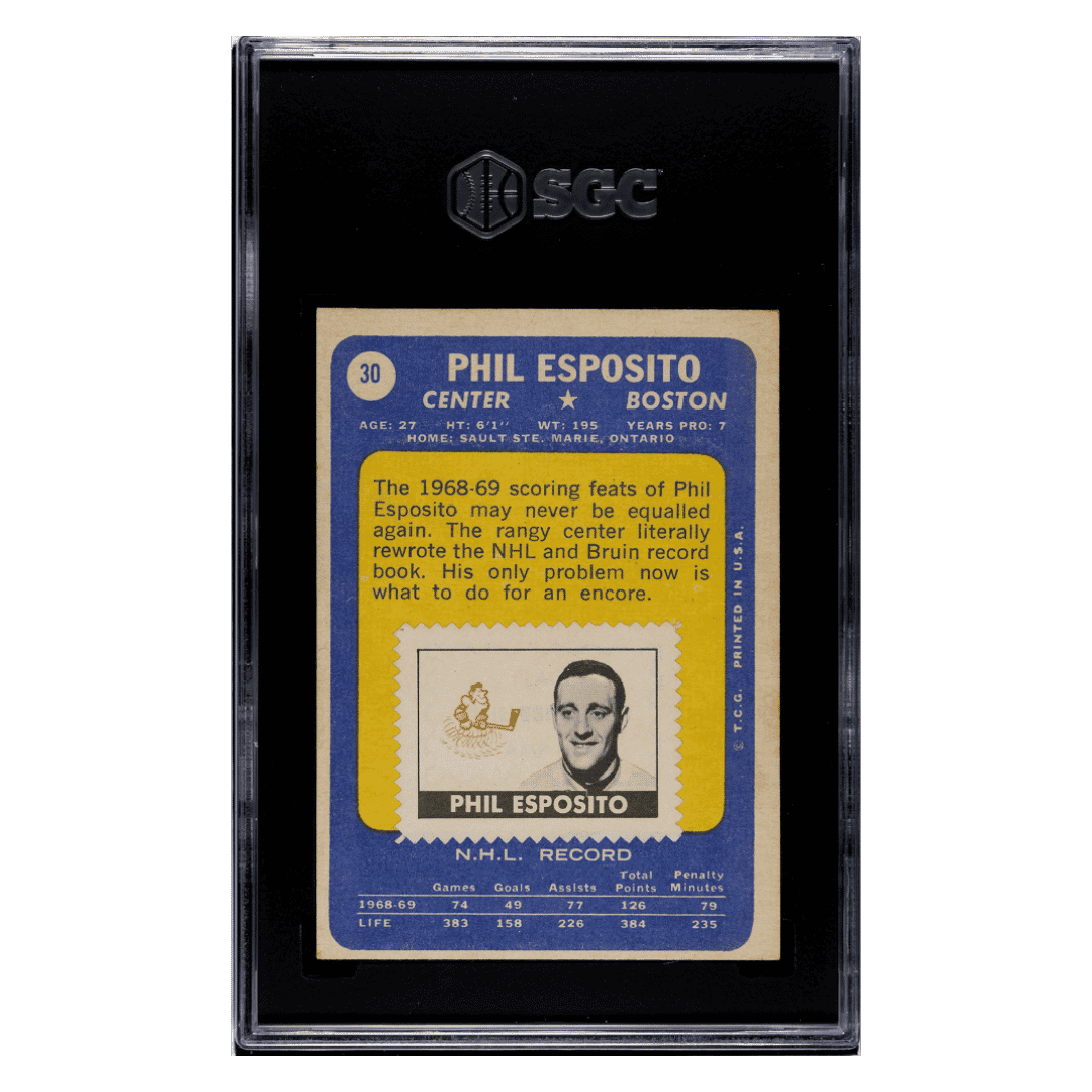 Phil Esposito SGC 5.5 1969-70 Topps - With Stamp Card #30