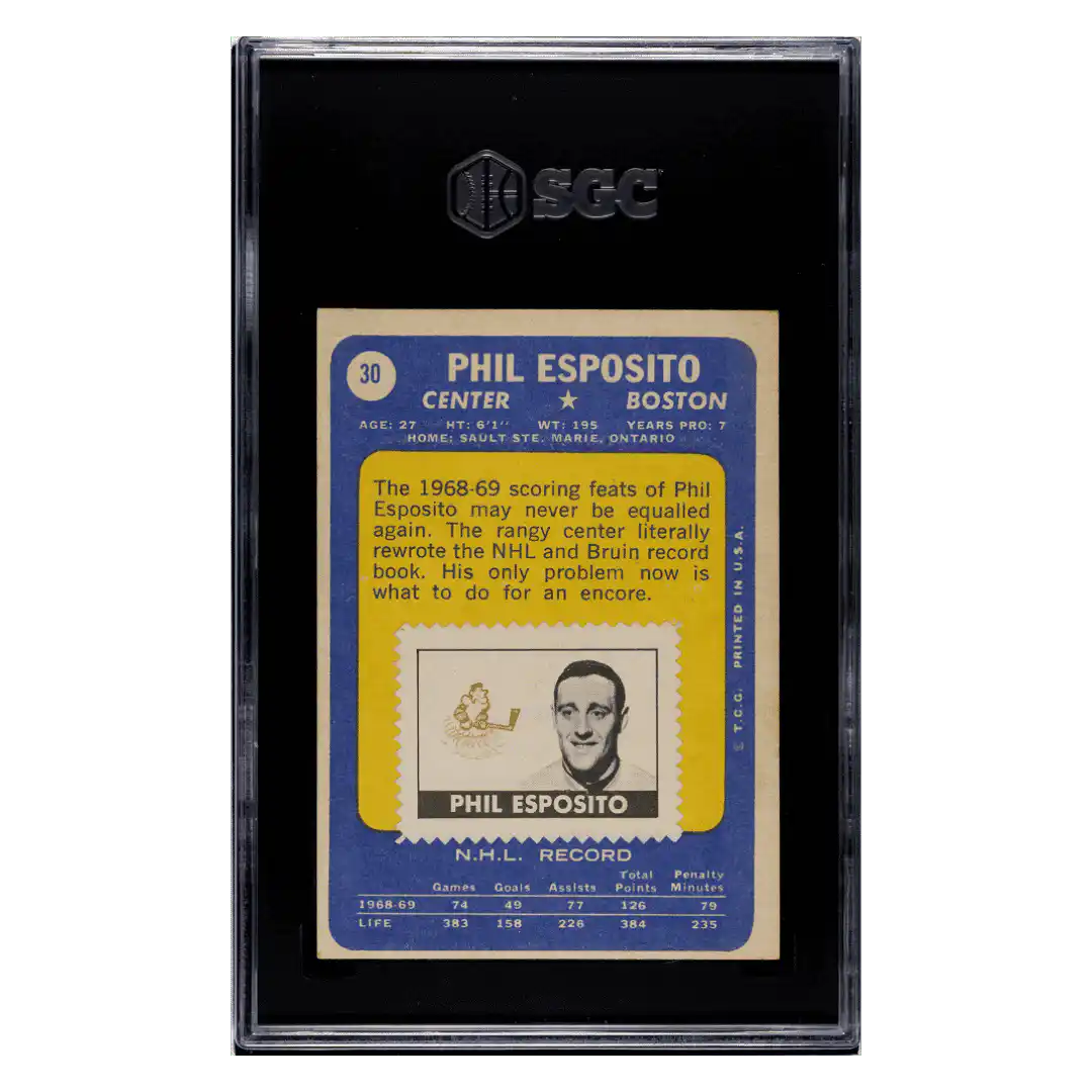 Phil Esposito SGC 5.5 1969-70 Topps - With Stamp Card #30