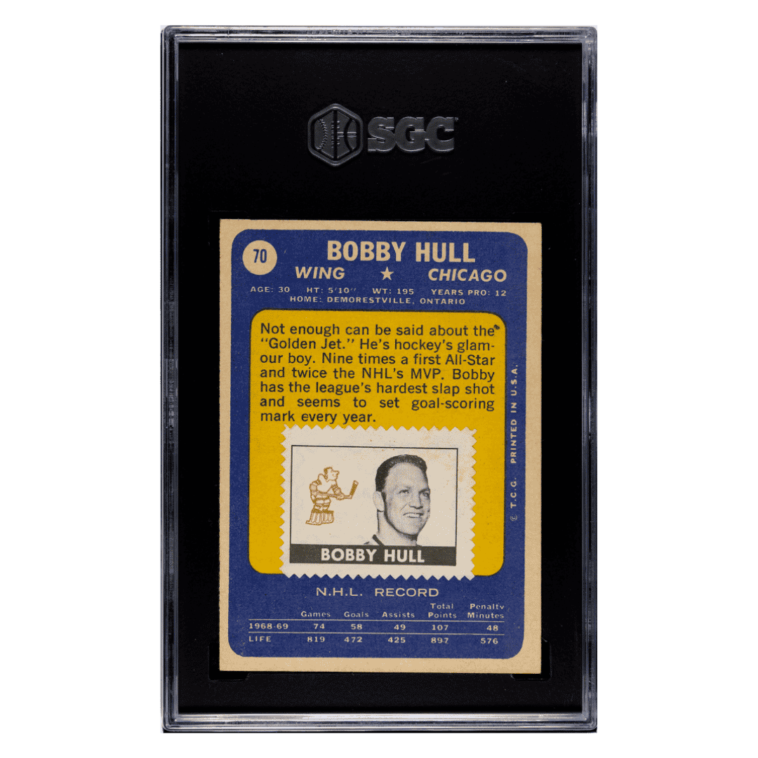 Bobby Hull SGC 6 1969-70 Topps - With Stamp Card #70
