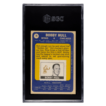 Bobby Hull SGC 6 1969-70 Topps - With Stamp Card #70
