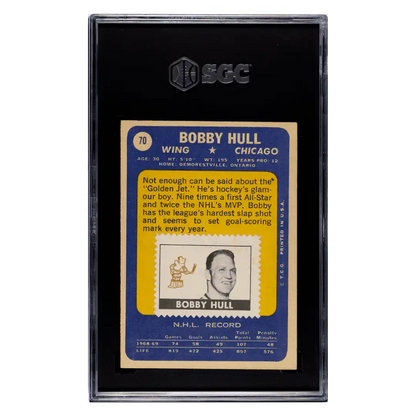 Bobby Hull SGC 6 1969-70 Topps - With Stamp Card #70