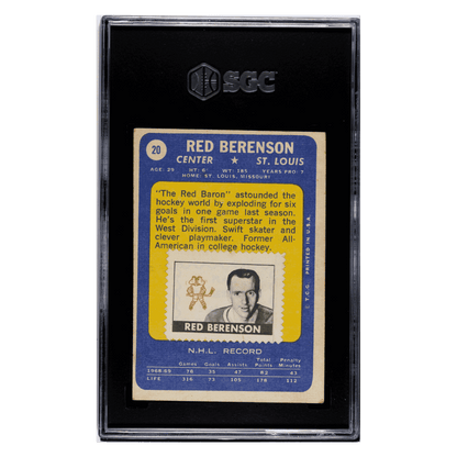 Red Berenson SGC 4 1969-70 Topps - With Stamp Card #20