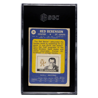 Red Berenson SGC 4 1969-70 Topps - With Stamp Card #20