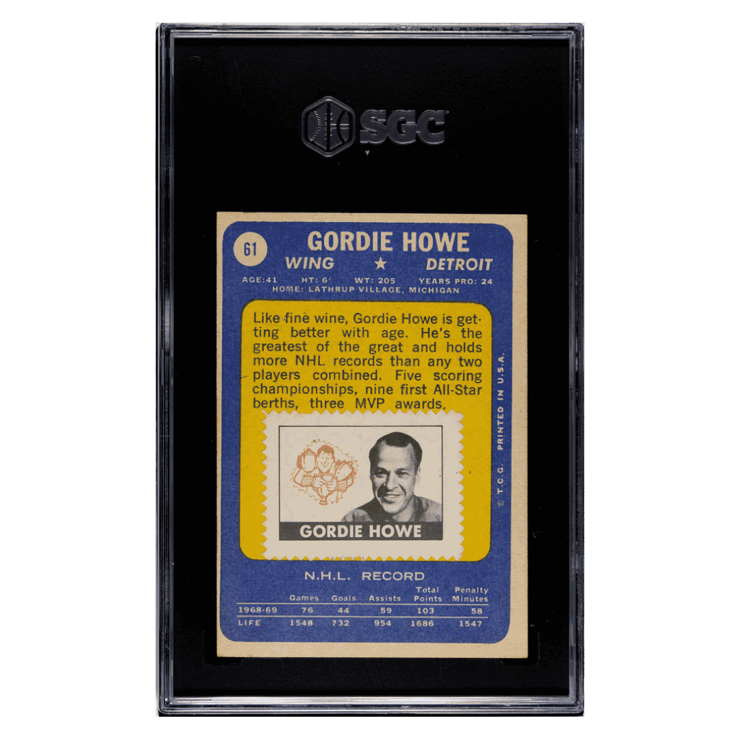 Gordie Howe SGC 5.5 1969-70 Topps - With Stamp Card #61