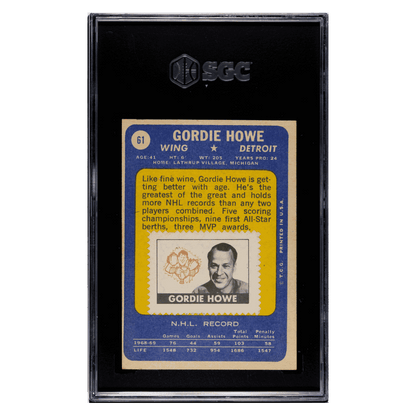 Gordie Howe SGC 5.5 1969-70 Topps - With Stamp Card #61
