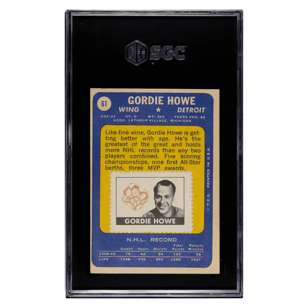 Gordie Howe SGC 5.5 1969-70 Topps - With Stamp Card #61