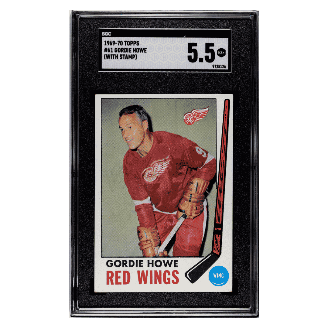 Gordie Howe SGC 5.5 1969-70 Topps - With Stamp Card #61