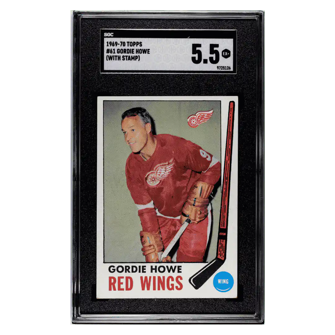 Gordie Howe SGC 5.5 1969-70 Topps - With Stamp Card #61